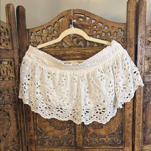 Free People White Eyelet Crop Top